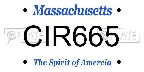CIR665 Massachusetts License Plate
