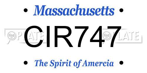 CIR747 Massachusetts License Plate
