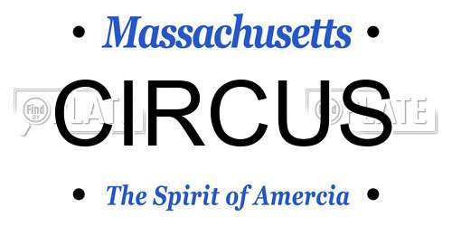 CIRCUS Massachusetts License Plate