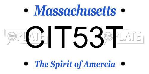 CIT53T Massachusetts License Plate