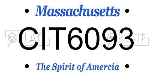 CIT6093 Massachusetts License Plate