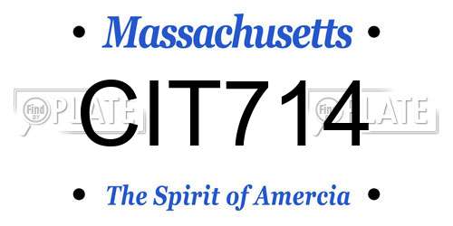 CIT714 Massachusetts License Plate