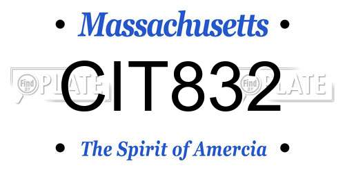 CIT832 Massachusetts License Plate