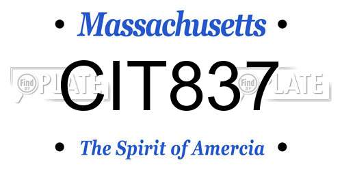 CIT837 Massachusetts License Plate