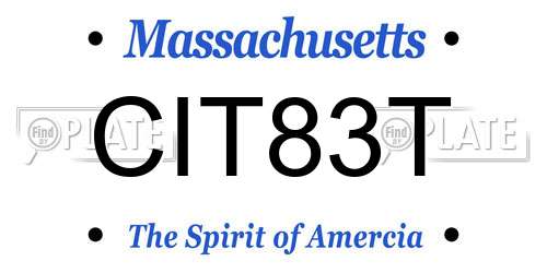CIT83T Massachusetts License Plate