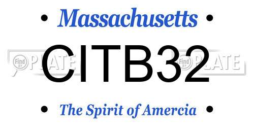 CITB32 Massachusetts License Plate
