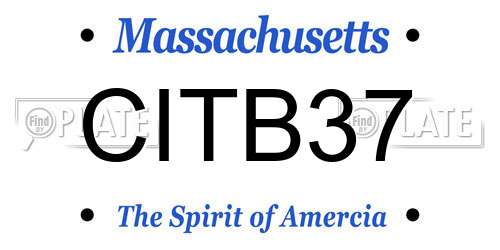 CITB37 Massachusetts License Plate