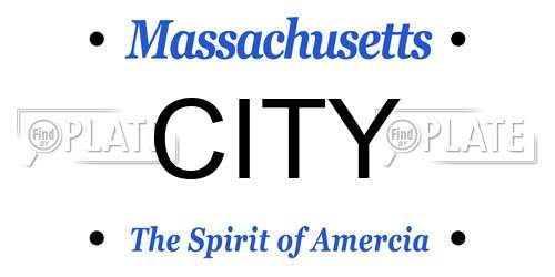 CITY Massachusetts License Plate