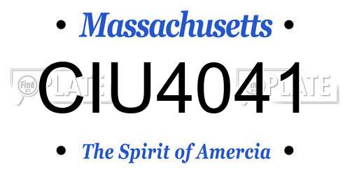 CIU4041 Massachusetts License Plate