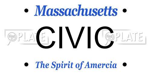 CIVIC Massachusetts License Plate