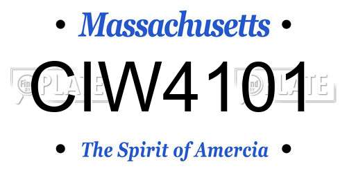 CIW4101 Massachusetts License Plate