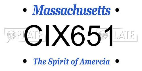 CIX651 Massachusetts License Plate