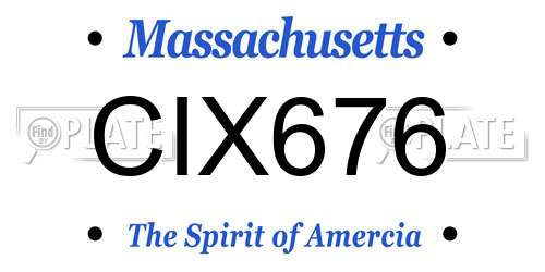 CIX676 Massachusetts License Plate