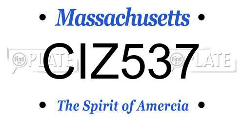 CIZ537 Massachusetts License Plate