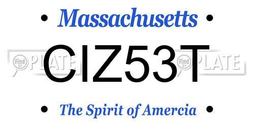 CIZ53T Massachusetts License Plate