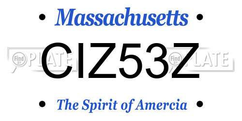 CIZ53Z Massachusetts License Plate