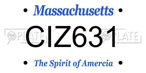 CIZ631 Massachusetts License Plate