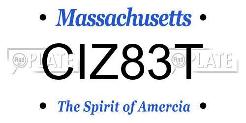 CIZ83T Massachusetts License Plate
