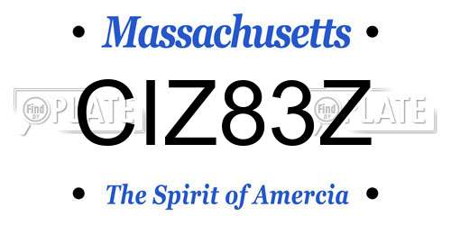 CIZ83Z Massachusetts License Plate