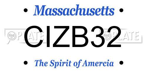 CIZB32 Massachusetts License Plate