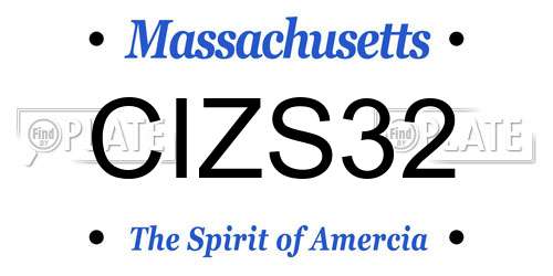 CIZS32 Massachusetts License Plate