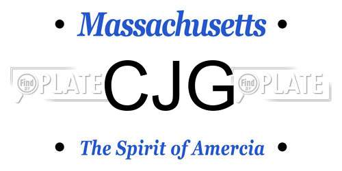 CJG Massachusetts License Plate