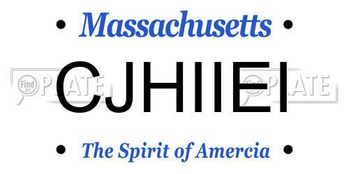 CJHIIEI Massachusetts License Plate