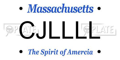CJLLLL Massachusetts License Plate