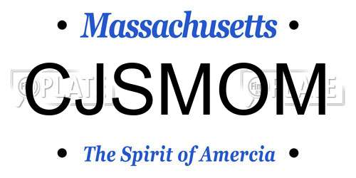 CJSMOM Massachusetts License Plate