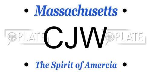CJW Massachusetts License Plate