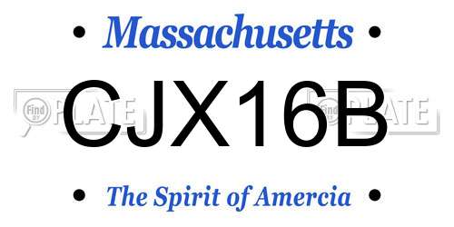 CJX16B Massachusetts License Plate