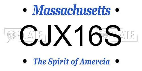CJX16S Massachusetts License Plate