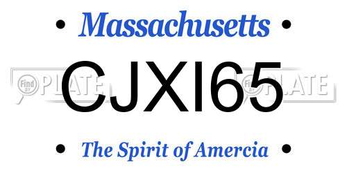 CJXI65 Massachusetts License Plate
