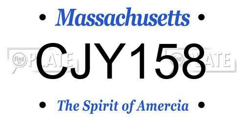 CJY158 Massachusetts License Plate
