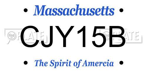 CJY15B Massachusetts License Plate