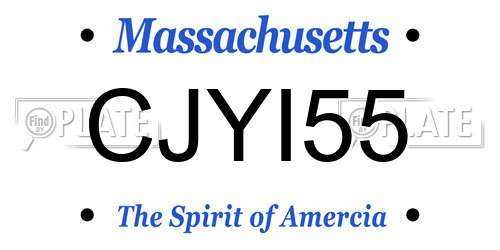 CJYI55 Massachusetts License Plate