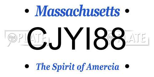 CJYI88 Massachusetts License Plate
