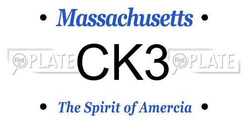 CK3 Massachusetts License Plate