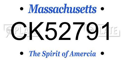 CK52791 Massachusetts License Plate