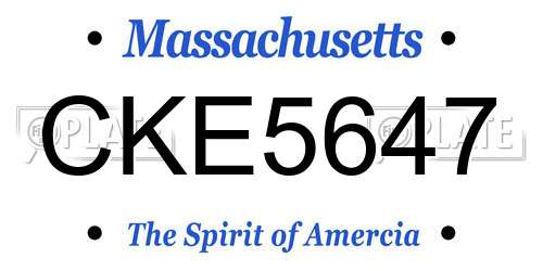 CKE5647 Massachusetts License Plate