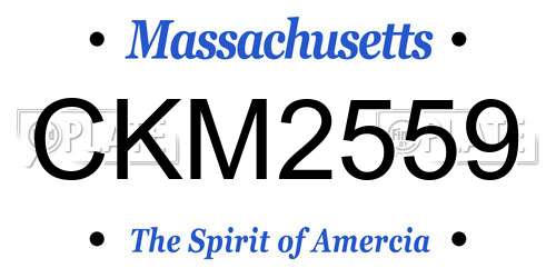 CKM2559 Massachusetts License Plate