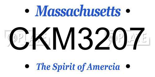 CKM3207 Massachusetts License Plate