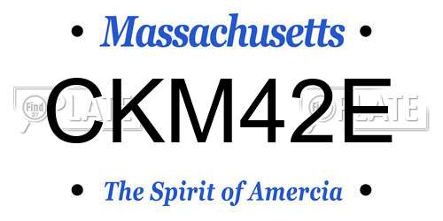 CKM42E Massachusetts License Plate