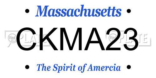 CKMA23 Massachusetts License Plate