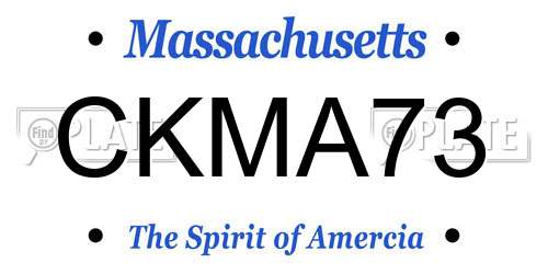 CKMA73 Massachusetts License Plate
