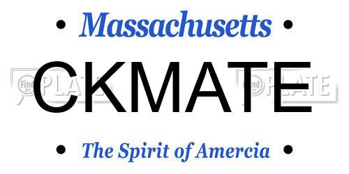 CKMATE Massachusetts License Plate