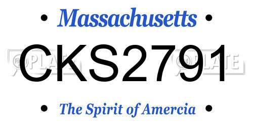 CKS2791 Massachusetts License Plate
