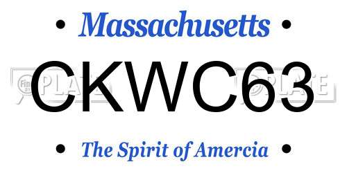 CKWC63 Massachusetts License Plate