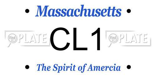 CL1 Massachusetts License Plate