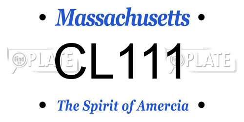 CL111 Massachusetts License Plate